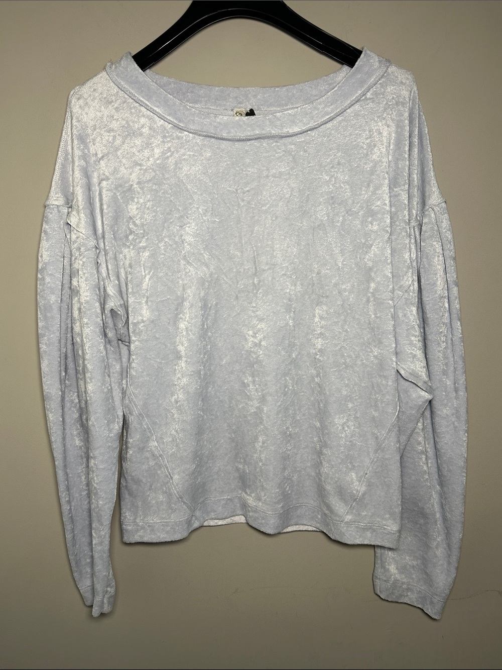 We the Free light blue Velvet Long-Sleeve Women’s Top